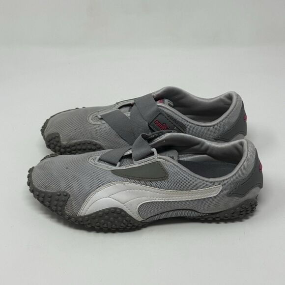 Puma Mostro Mesh Sneakers Shoes Womens 8 Gray Pink Perforated Vintage Y2K FLAW - Picture 4 of 16